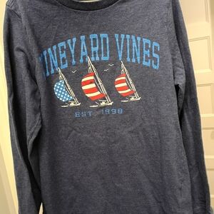 Vineyard Vines Size Small Kids Navy Long Sleeve Shirt